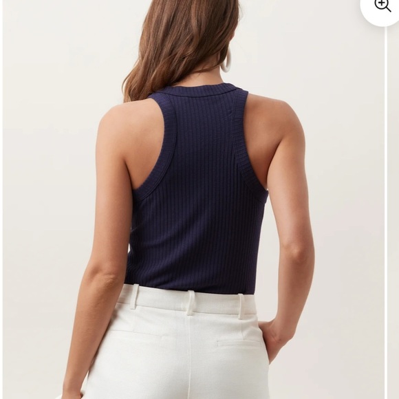 Trina Turk Navy Blue Ribbed Continental Tank Top {S} - Picture 6 of 10